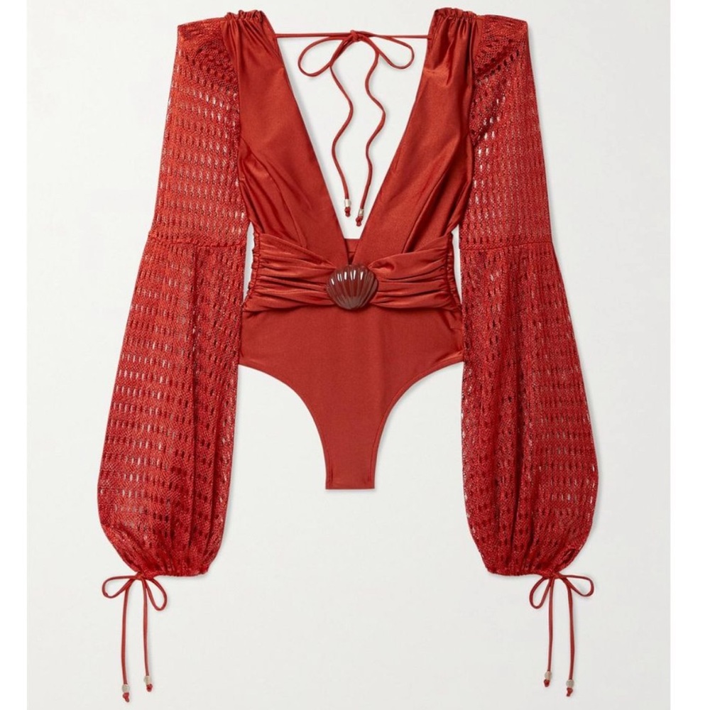 ♦️SOLD♦️PatBO Plunge Sleeve Swimsuit